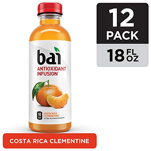 Bai Flavored Water, Costa Rica Clementine, Antioxidant Infused Drinks, 18 Fluid Ounce Bottle (Pack of 12)