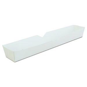 SCT Footlong Hot Dog Tray, 10.25 x 1.5 x 1.25, White, Paper, 500/Carton