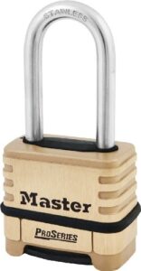 master lock 1175lhss proseries set your own combination lock, 2-1/4" wide, brass