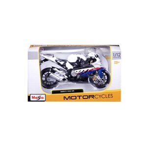 Maisto 1/12 BMW S1000Rr Motorcycle, White/Red/Blue Multi