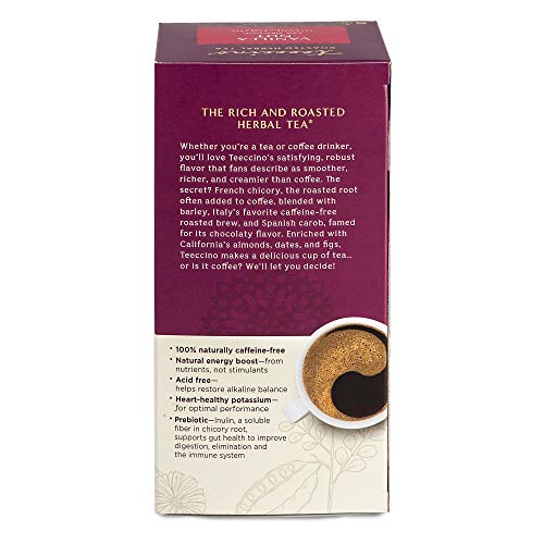 Teeccino Vanilla Nut Herbal Tea - Rich & Roasted Herbal Tea That’s Caffeine Free & Prebiotic for Natural Energy, 25 Tea Bags