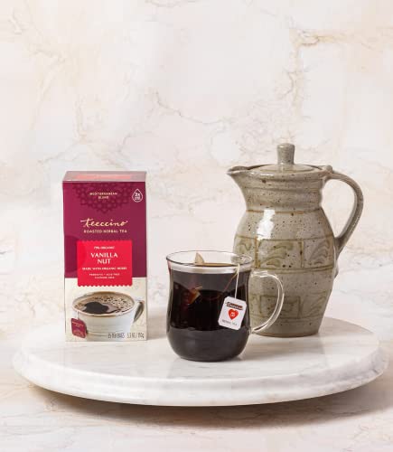 Teeccino Vanilla Nut Herbal Tea - Rich & Roasted Herbal Tea That’s Caffeine Free & Prebiotic for Natural Energy, 25 Tea Bags