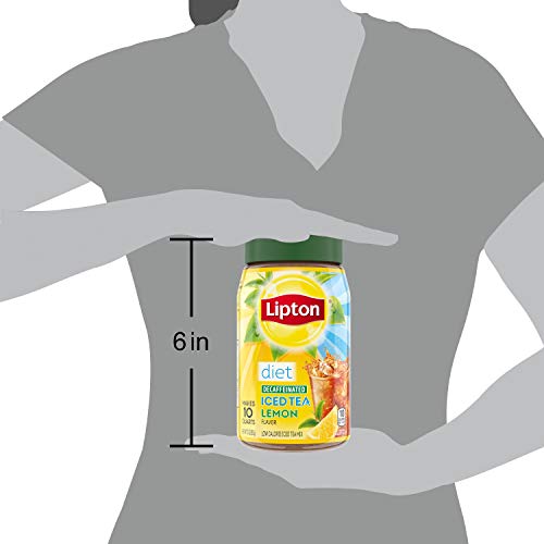 Lipton Diet Iced Tea Mix, Lemon, Decaffenated, Sugar-Free Black Tea Mix, Makes 10 Quarts (Pack of 4)