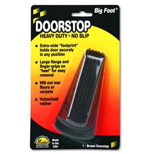 master caster 00920 big foot doorstop, no slip rubber wedge, 2 1/4w x 4 3/4d x 1 1/4h, brown