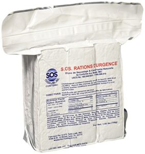 s.o.s. rations emergency 3600 calorie food bar - 3 day / 72 hour package with 5 year shelf life net wt. 1.60lbs (756g)