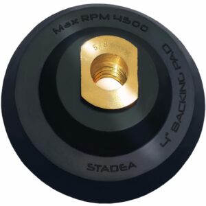 stadea 4" rubber backer pad/flexible rubber backing pad for counter edge wet dry polishing - arbor 5/8" 11