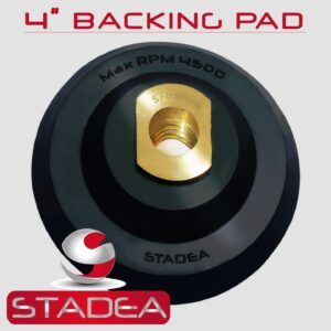 Stadea 4" Rubber Backer Pad/Flexible Rubber Backing Pad for Counter Edge Wet Dry Polishing - Arbor 5/8" 11