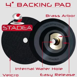 Stadea 4" Rubber Backer Pad/Flexible Rubber Backing Pad for Counter Edge Wet Dry Polishing - Arbor 5/8" 11