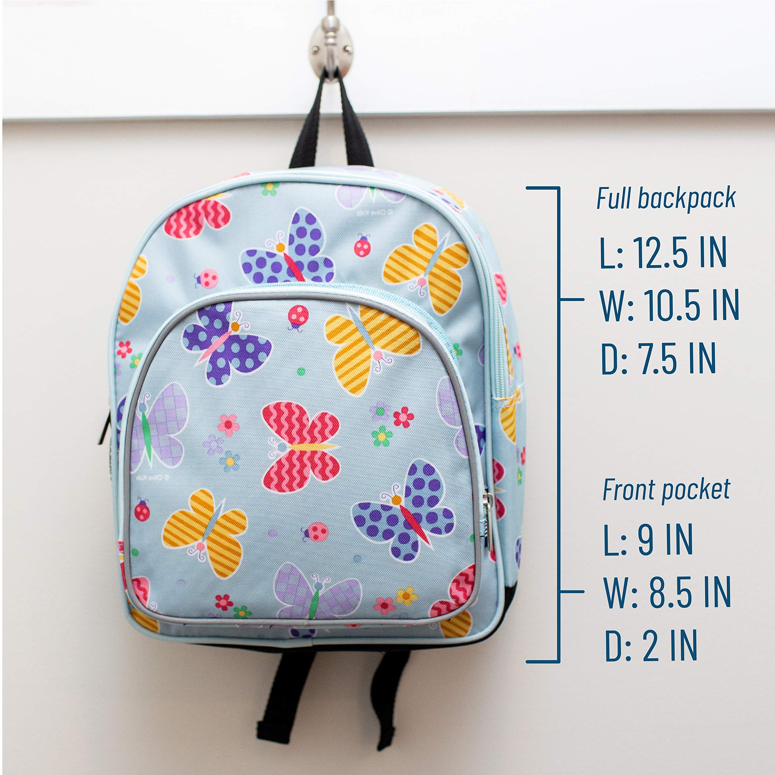 Wildkin 12-Inch Kids Backpack for Boys & Girls, Perfect for Daycare and Preschool, Toddler Bags Features Padded Back & Adjustable Strap, Ideal for School & Travel Backpacks (Butterfly Garden)