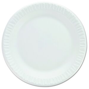 dart 7pwcr non-laminated foam dinnerware, plates, 7"diameter, white, pack of 125 (case of 8 packs)