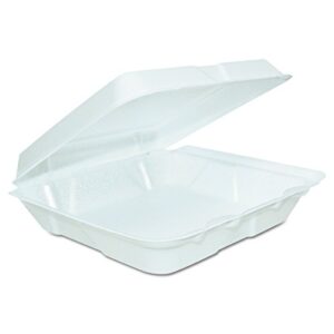 dart 80ht1r foam hinged lid containers, (l) 8 x (w) 7.5 x (h) 2.3, white (case of 200)