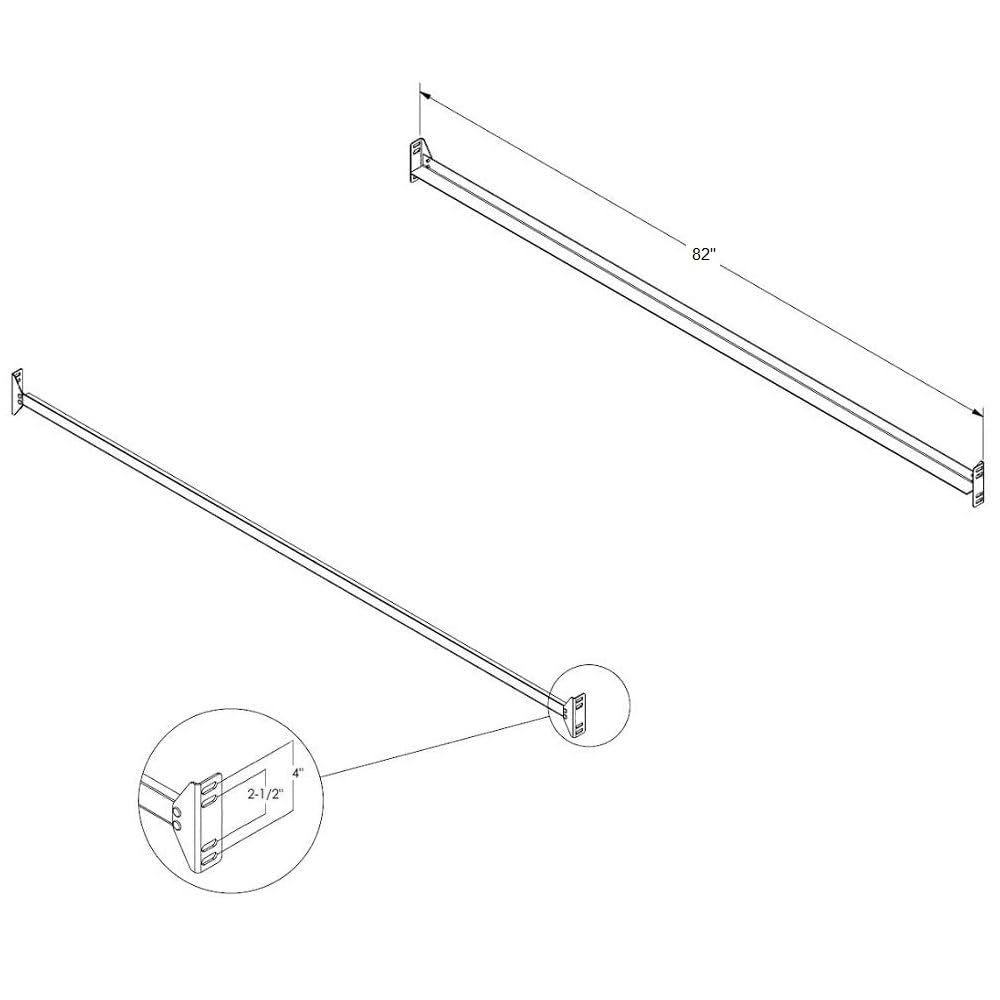 Bolt on Bed Rails for Twin XL, Full XL, and Queen Size Beds