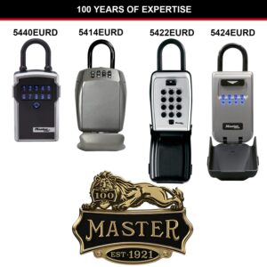 Master Lock Heavy Duty Key Lock Box, Outdoor Lock Box for House Keys, Key Safe and Combination Lock, 5 Key Capacity, 5414EC