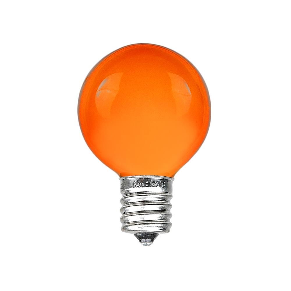 Novelty Lights Incandescent G30 Globe Replacement Bulbs - Outdoor Individual Bulbs for Events, Holiday Parties, Patios, and More - C7/E12 Candelabra Base, 5 Watt Lights (Orange, 25 Pack)