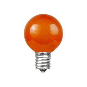 Novelty Lights Incandescent G30 Globe Replacement Bulbs - Outdoor Individual Bulbs for Events, Holiday Parties, Patios, and More - C7/E12 Candelabra Base, 5 Watt Lights (Orange, 25 Pack)