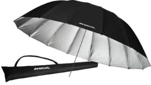 westcott 4633 7-feet silver with black cover parabolic umbrella