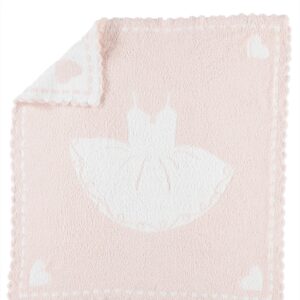 Barefoot Dreams CozyChic Scalloped Receiving Blanket - Pink & Tutu,30" x 32"