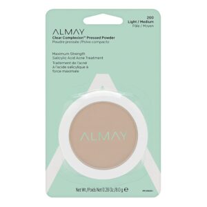 almay clear complexion pressed powder, hypoallergenic, cruelty free, oil free, -fragrance free, dermatologist tested