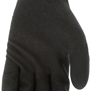 MCR Safety Gloves N9690FCL Ninja Ice Insulated Work Gloves 15-Gauge Black Nylon with Acrylic Terry Interior Fully Coated with HPT, Large, 1 Pair