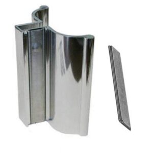 gordon glass co. 3" bright chrome frameless shower door handle with metal strike and magnet - set