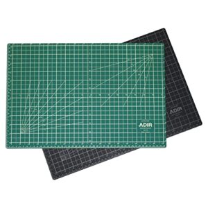 adir corp. self healing cutting mat - 18x24 inches, 5 layers double sided cutting mat for crafts - reversible non-slip cutting pad with grid