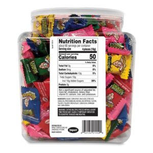 WARHEADS - Extreme Sour Hard Candy - Sour Apple, Black Cherry, Blue Raspberry, Lemon & Watermelon Flavors - 34 oz. Tub with 240 Pieces of Candy