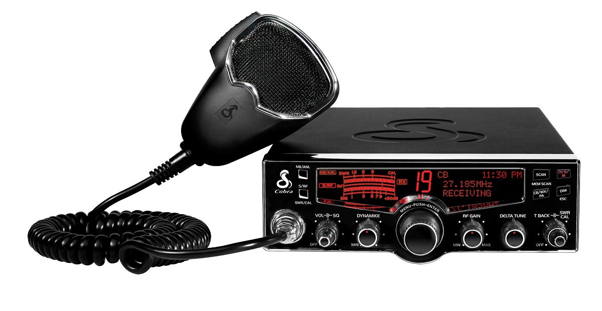 Cobra 29LX AM Professional CB Radio - Emergency Radio, Travel Essentials, NOAA Weather Channels and Emergency Alert System, Selectable 4-Color LCD, Auto-Scan and Radio Check, Black