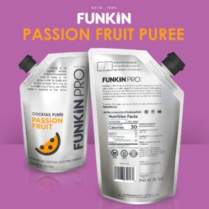 Funkin Passion Fruit Puree | Real Fruit, Two Ingredient, Natural Mixer for Cocktails, Drinks, Smoothies | Vegan, Non-GMO, Gluten-Free (2.2 lbs)