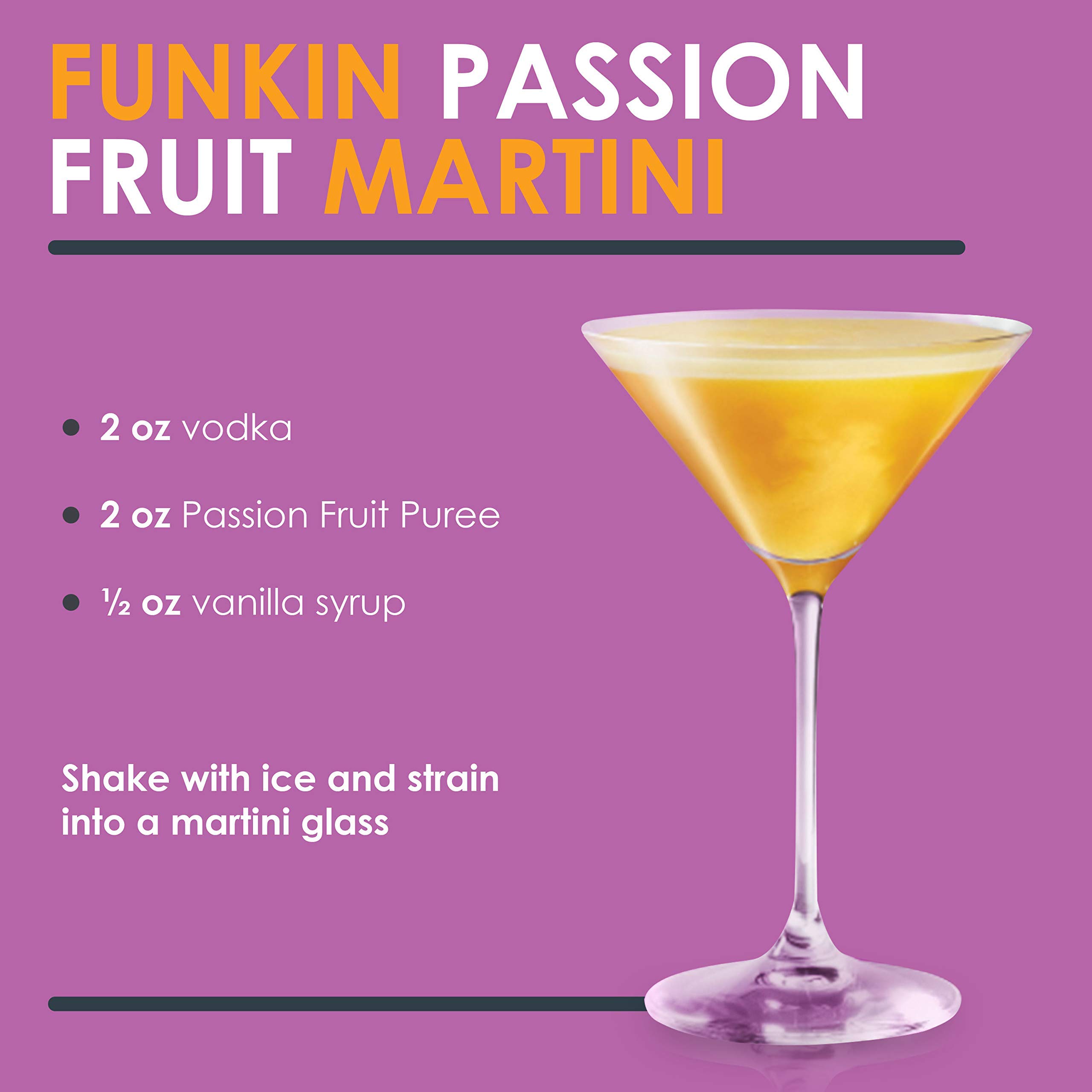 Funkin Passion Fruit Puree | Real Fruit, Two Ingredient, Natural Mixer for Cocktails, Drinks, Smoothies | Vegan, Non-GMO, Gluten-Free (2.2 lbs)