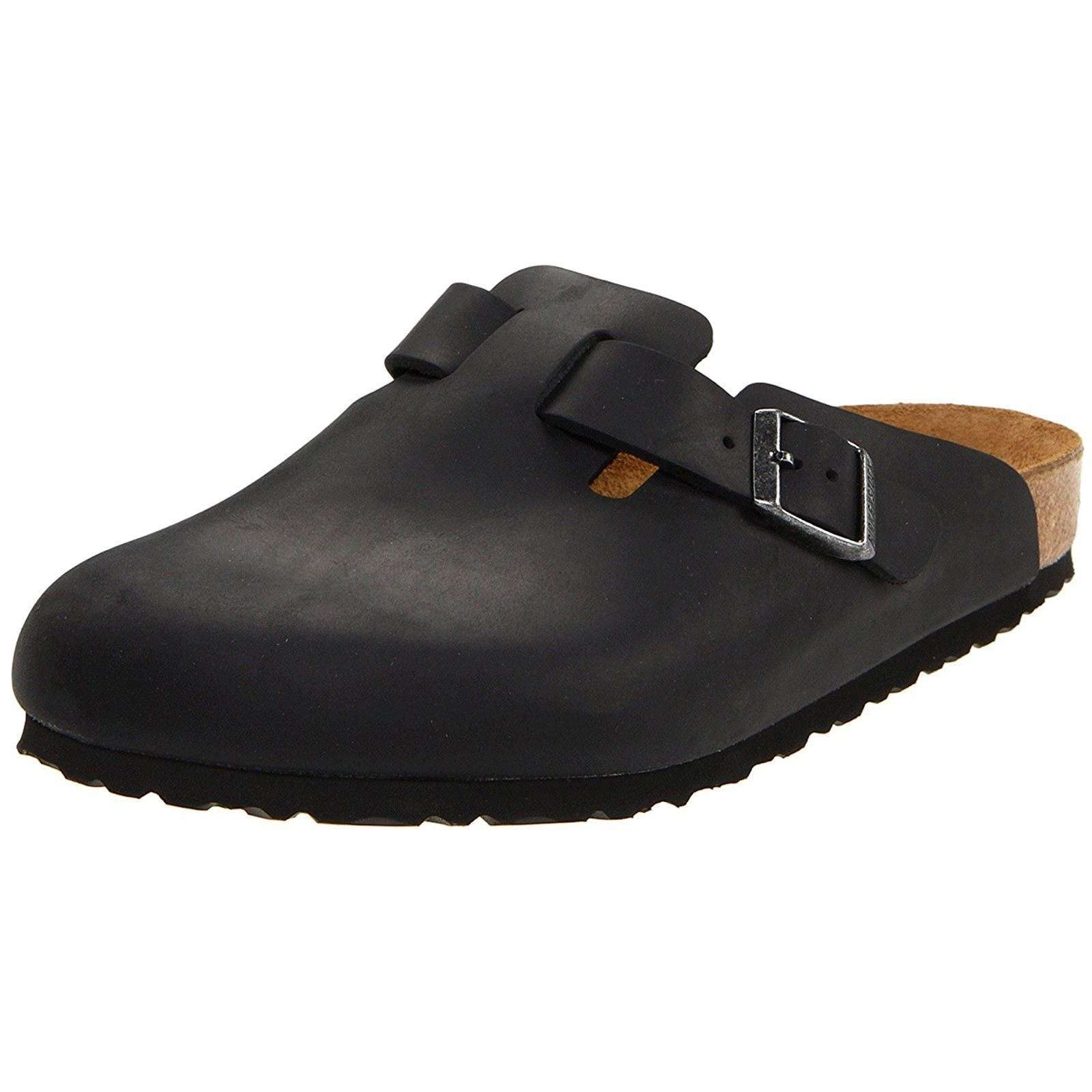 Birkenstock Boston Classic Arch Clog,Black Oiled Leather,40 M EU