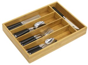 home basics cutlery tray holder, bamboo