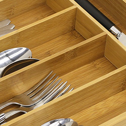 Home Basics Cutlery Tray Holder, Bamboo