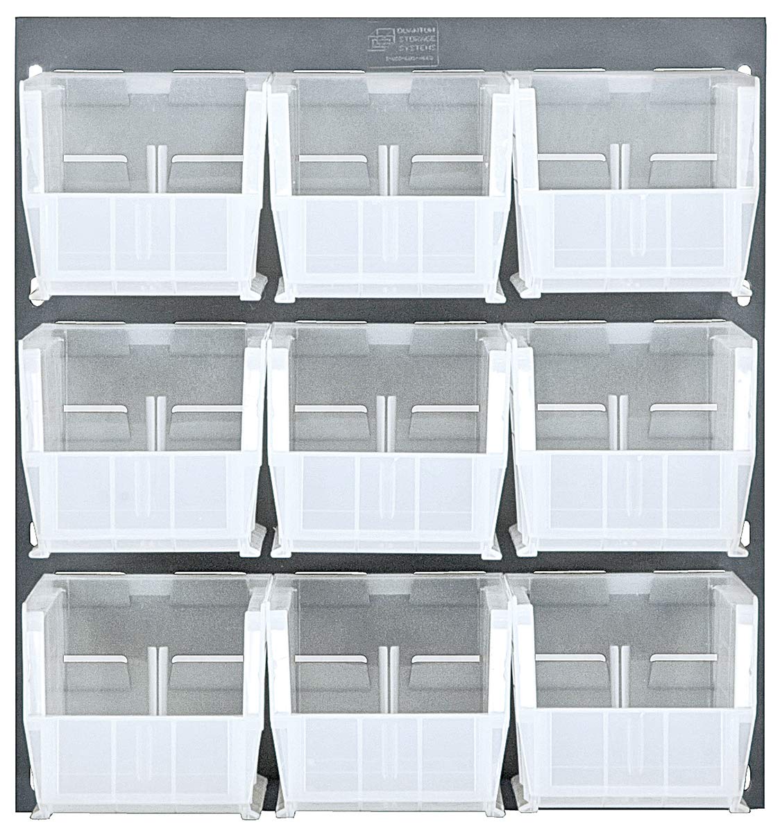 Quantum Storage Systems QLP-1819-230-9CL Gray Louvered Panels Complete Package with Bins, 18" L x 19" H, Clear