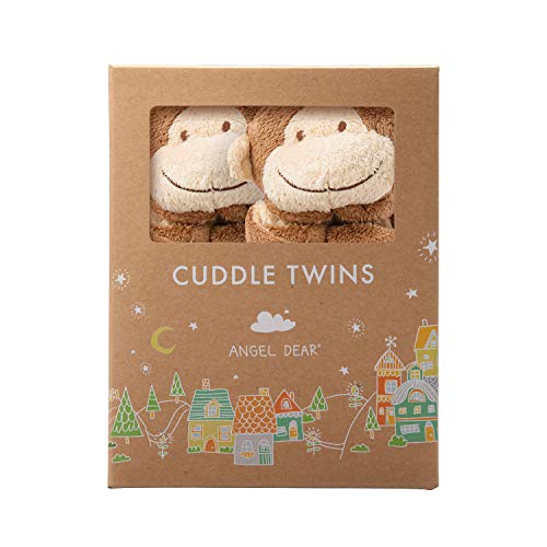 Angel Dear - Brown Monkey, Cuddle Twins Blankie Set