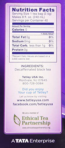 Tetley British Blend Decaffeinated Black Tea, 40 Tea Bags