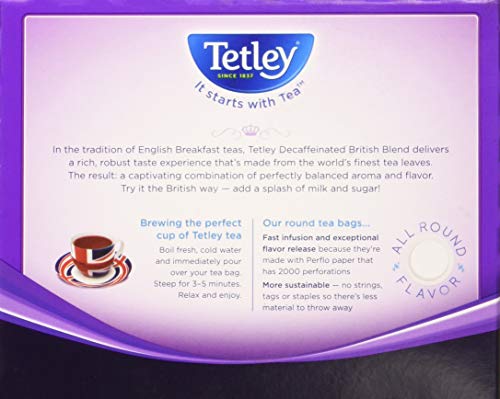 Tetley British Blend Decaffeinated Black Tea, 40 Tea Bags