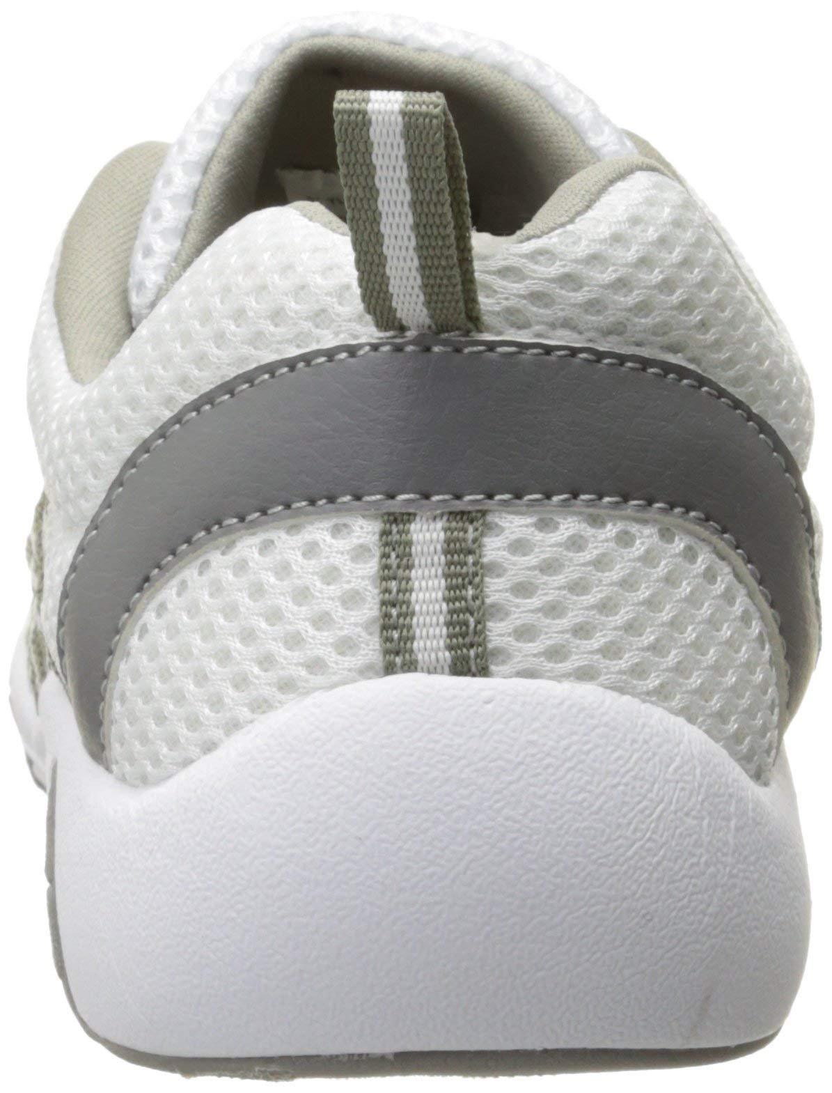 RocSoc Womens Water Dissipating Lightweight Mesh Walking Shoes, Breathable Design with Quick On and Off Laces, Comfort on Uneven Surfaces White/Grey