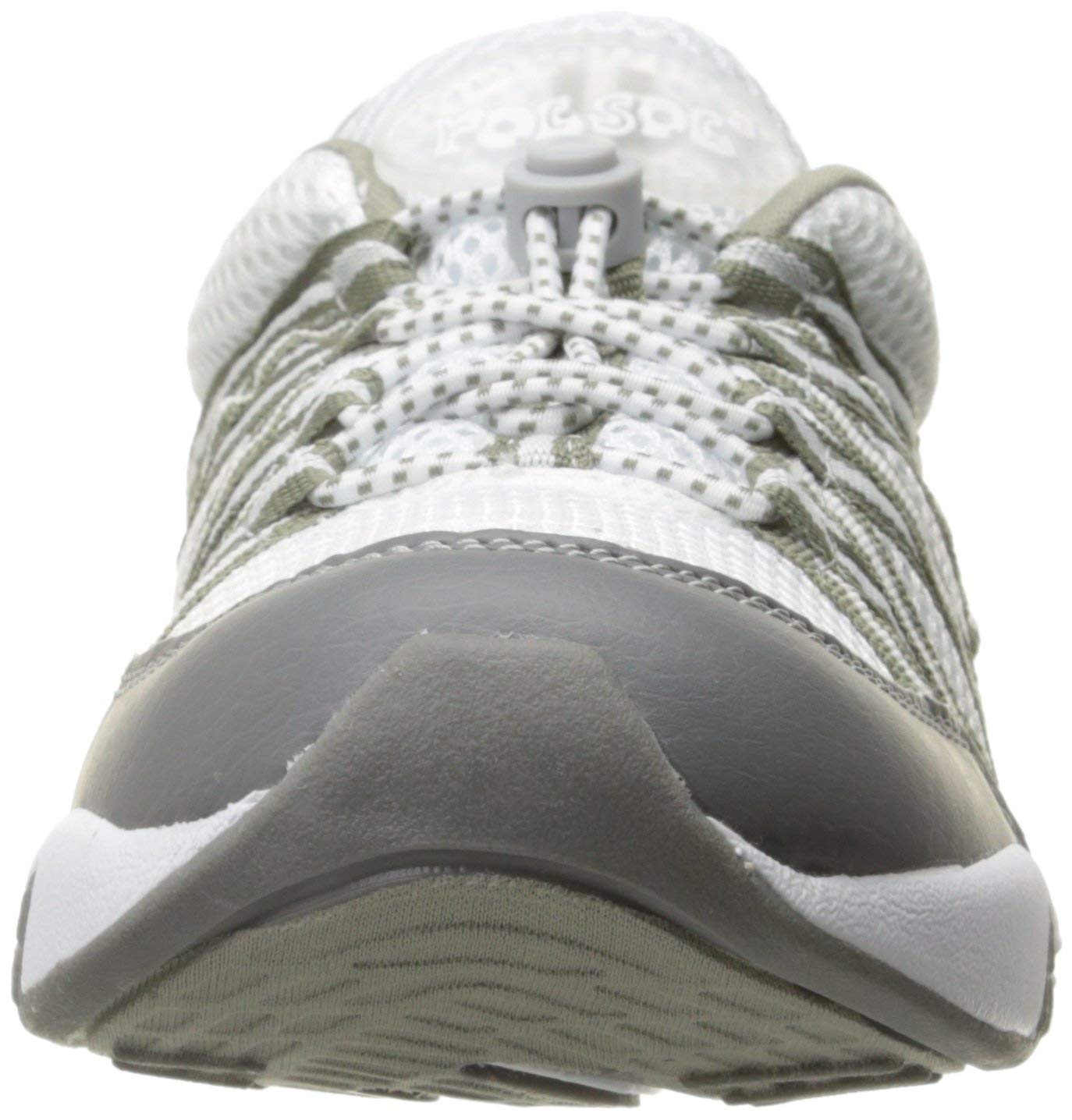 RocSoc Womens Water Dissipating Lightweight Mesh Walking Shoes, Breathable Design with Quick On and Off Laces, Comfort on Uneven Surfaces White/Grey