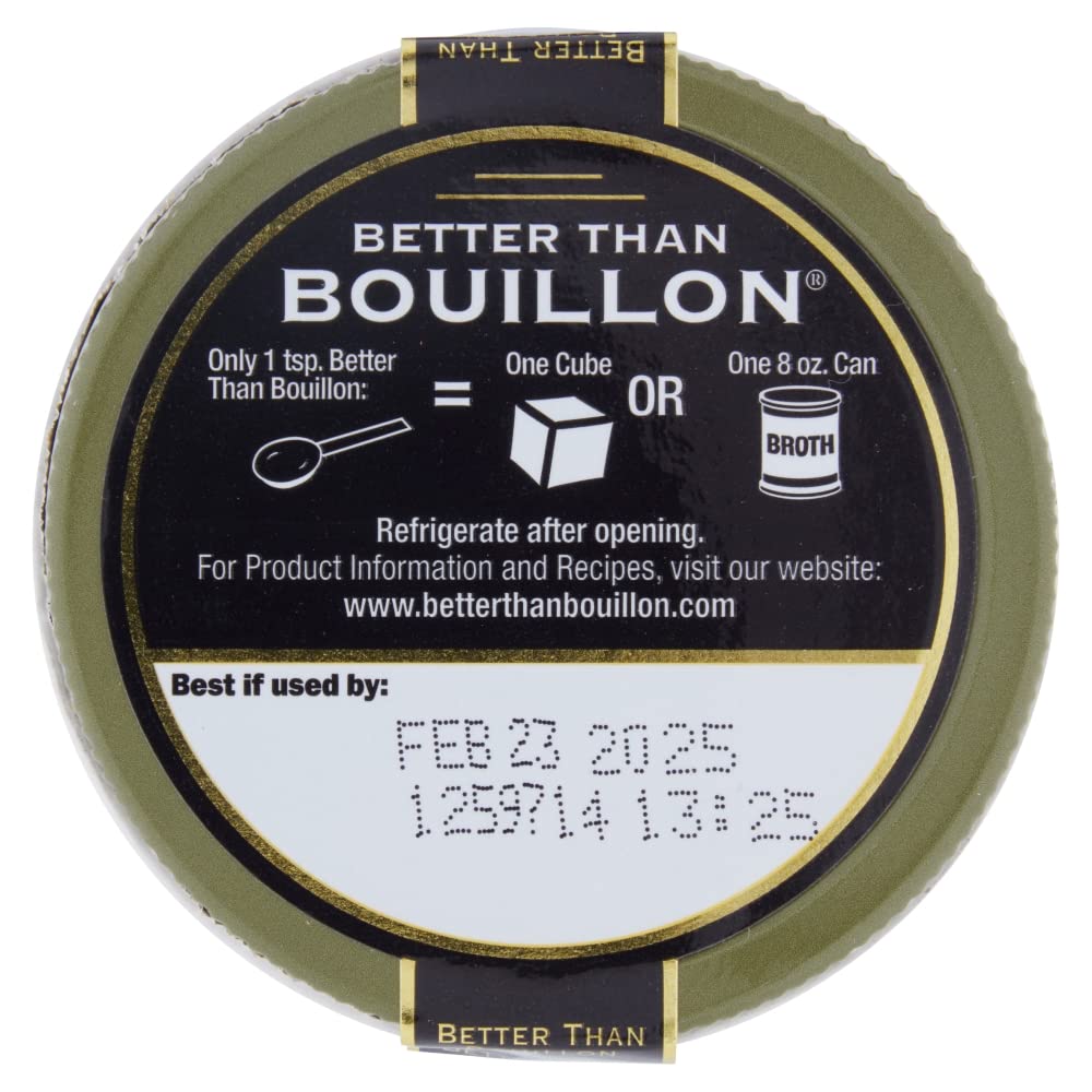 Better Than Bouillon Vegetarian No Beef Base, Made with Seasoned Vegetables, Certified Vegan, Makes 9.5 Quarts of Broth, 38 Servings 8 Ounce (Pack of 1)