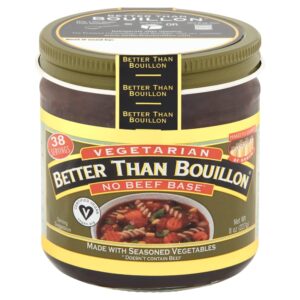 Better Than Bouillon Vegetarian No Beef Base, Made with Seasoned Vegetables, Certified Vegan, Makes 9.5 Quarts of Broth, 38 Servings 8 Ounce (Pack of 1)