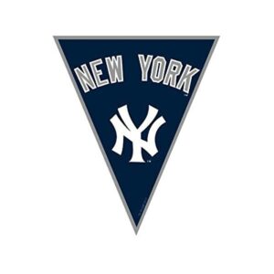 new york yankees mlb blue & white plastic pennant banner - 12' (pack of 1) - perfect for game day & baseball fans