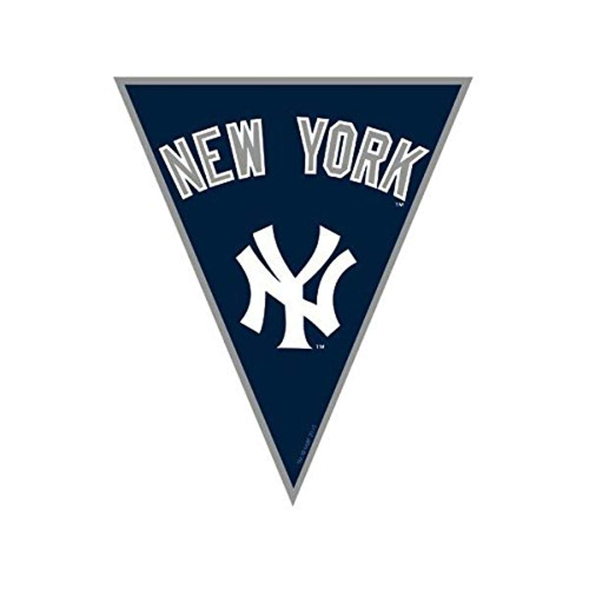 New York Yankees MLB Blue & White Plastic Pennant Banner - 12' (Pack Of 1) - Perfect For Game Day & Baseball Fans