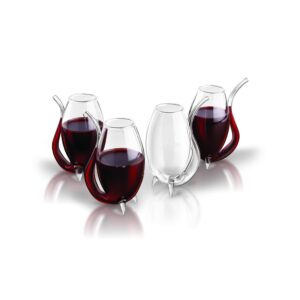 final touch port wine sipper - set of 4 with deluxe giftbox/storage case - 3.4 oz (100 ml) (wgp400)