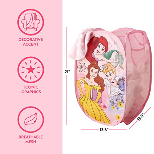 Disney Princess Pop Up Hamper with Durable Handles, 21"H x 13.5"W x 13.5" L