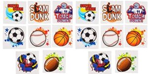 assorted sports tattoos package of 144