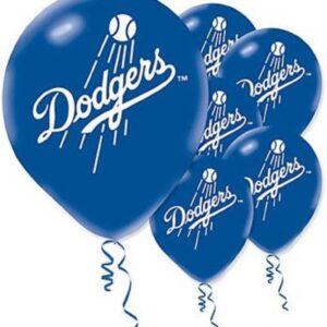 Los Angeles Dodgers MLB Printed Latex Balloons - 12" (Pack Of 6) - Perfect For Game Day Parties & Celebrations