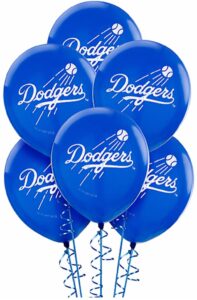los angeles dodgers mlb printed latex balloons - 12" (pack of 6) - perfect for game day parties & celebrations
