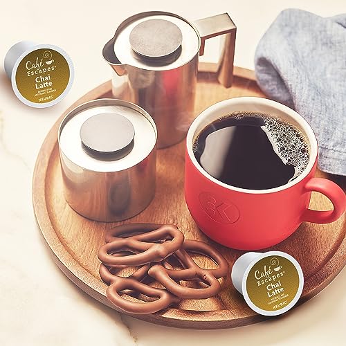 Cafe Escapes, Chai Latte Tea Beverage, Single-Serve Keurig K-Cup Pods, 48 Count (2 Boxes of 24 Pods)