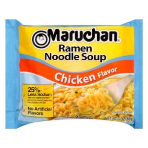 Maruchan Ramen Less Sodium Chicken, 3.0 Oz, Pack of 24