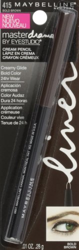 Maybelline New York Eye Studio Master Drama Cream Pencil Liner, Bold Brown 415, 0.01 Ounce